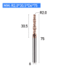 Tapered ballnose end mill 75mm long